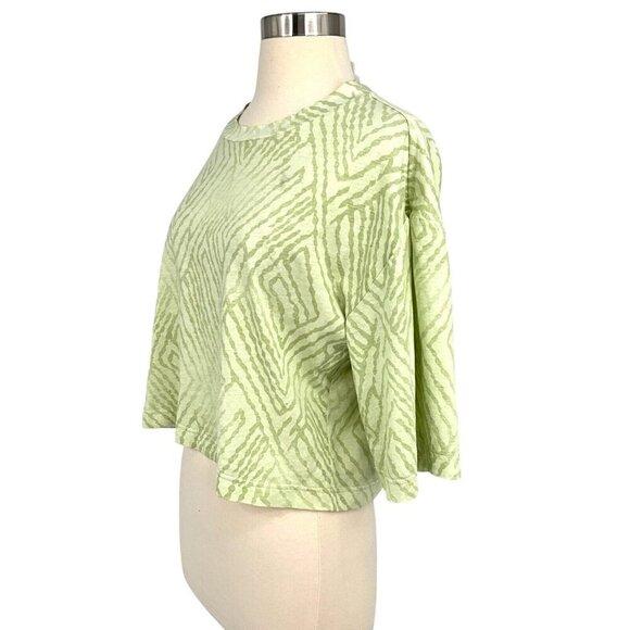 NWT Find Me Now The Label Geo Relax T Shirt Size S Tie Dye Crop Green 1/2 Sleeve - Picture 3 of 8